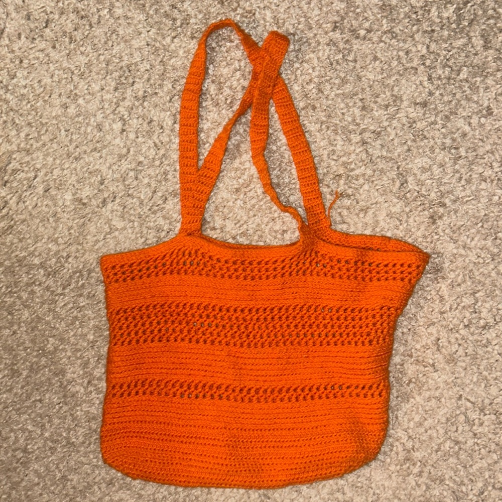 Orange Medium Size Crochet Bag